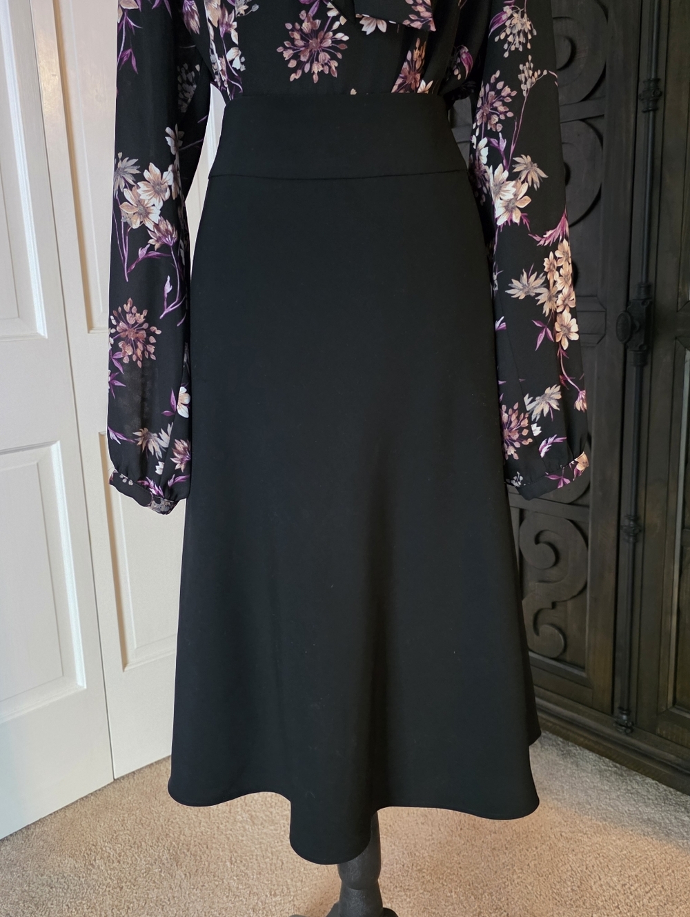 Pendleton Black A-Line Midi Skirt Women’s Size 8 Classic Minimalist Office